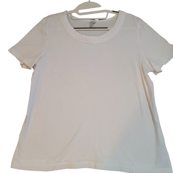 Kate Park Womens T-ShirtWhite Size PL 100% Cotton Short Sleeve Pullover - Picture 1 of 12
